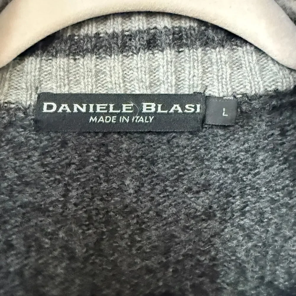 Daniele Blasi Wool Half Zip Sweater Gray Men‎ L Made in Italy Quiet Luxury